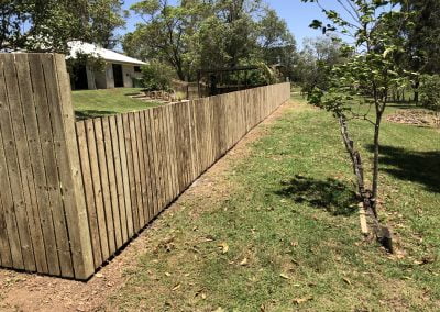 Pine Paling Fence, Gates on Sloping Block - Gympie Blue Sky Yards